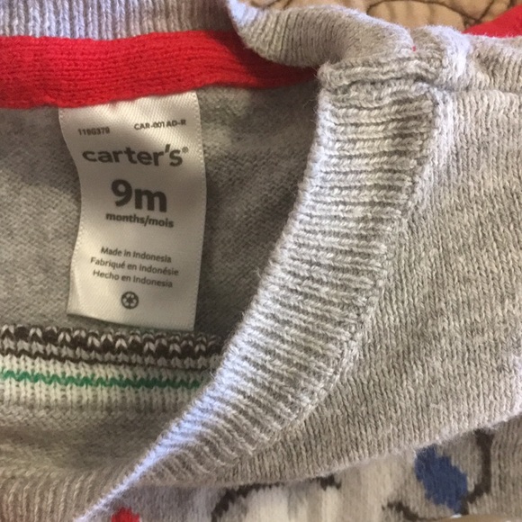 Carter’s reindeer sweater, two onesies, pants 9M - Picture 3 of 12